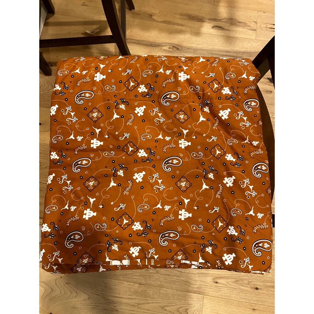 University of Texas Longhorn Burnt Orange/White Quilt Handmade One-of-a-Kind
